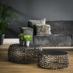 Salontafel Maze Zandgegoten Set Van 2 - Giga Meubel
