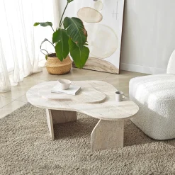 Salontafel Melted Travertinlook 105cm