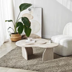 Salontafel Melted Travertinlook 105cm