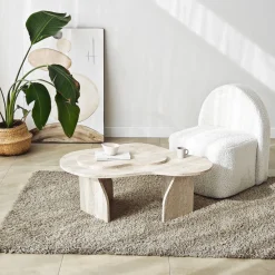Salontafel Melted Travertinlook 105cm