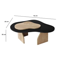 Salontafel Melted Zwart/Naturel 105cm