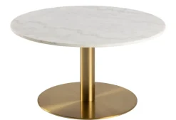 Salontafel Menno Marmer Wit Guangxi Ø80x45cm - Giga Living