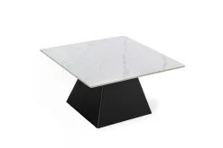 Salontafel Merve Matt Wit Zwart Metaal L - Giga Meubel