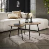 Salontafel Metallic Driehoekig Brons Antiek Set van 2 - Giga Meubel
