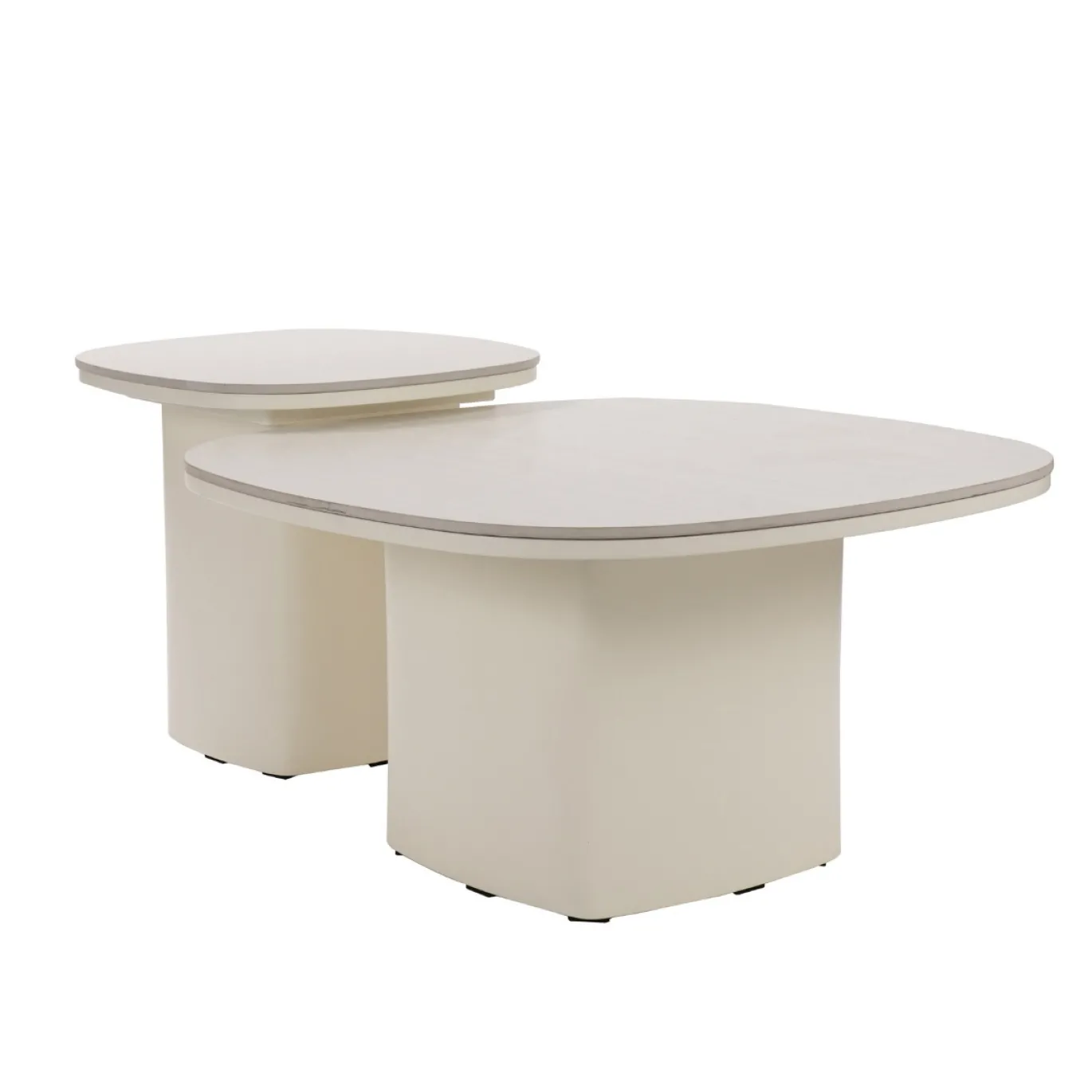 Salontafel Miles Beige Travertinlook Set van 2 - Giga Meubel