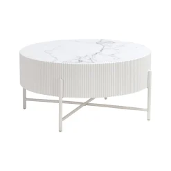 Salontafel Milo Wit Ø80cm - Giga Meubel