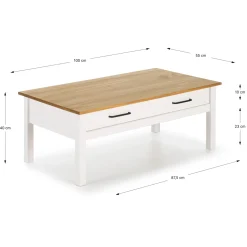 Salontafel Miranda 1dr Wit Wax - Giga Meubel