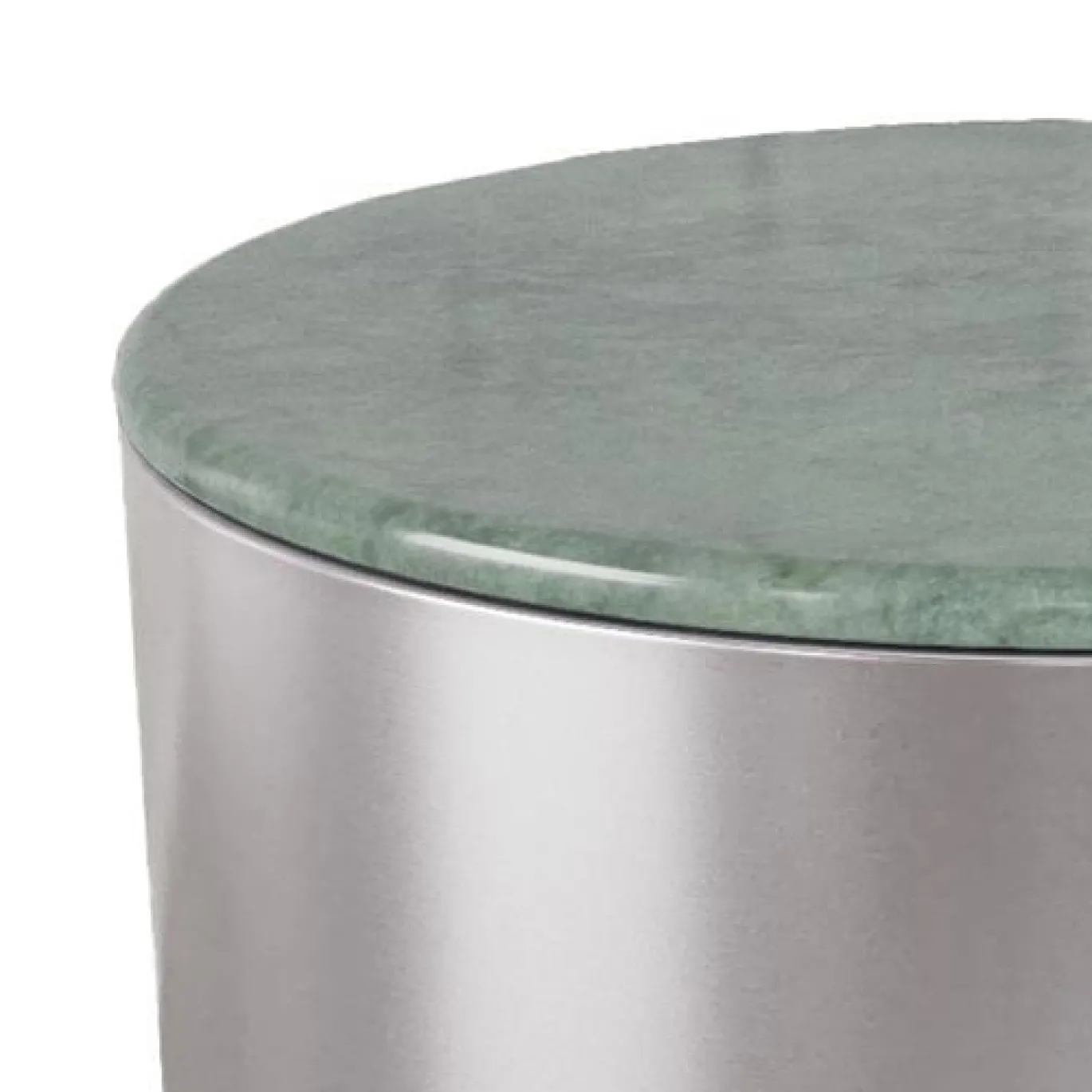 Salontafel Mirex Marmer Groen Zilver Ø45cm - Giga Living