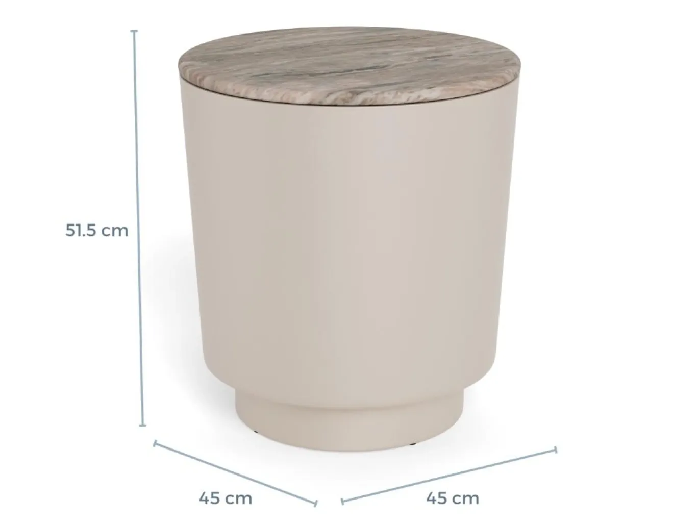 Salontafel Mirex Marmer Taupe Ø45cm - Giga Living