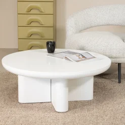 Salontafel Miso Rond Wit 90cm - Giga Meubel