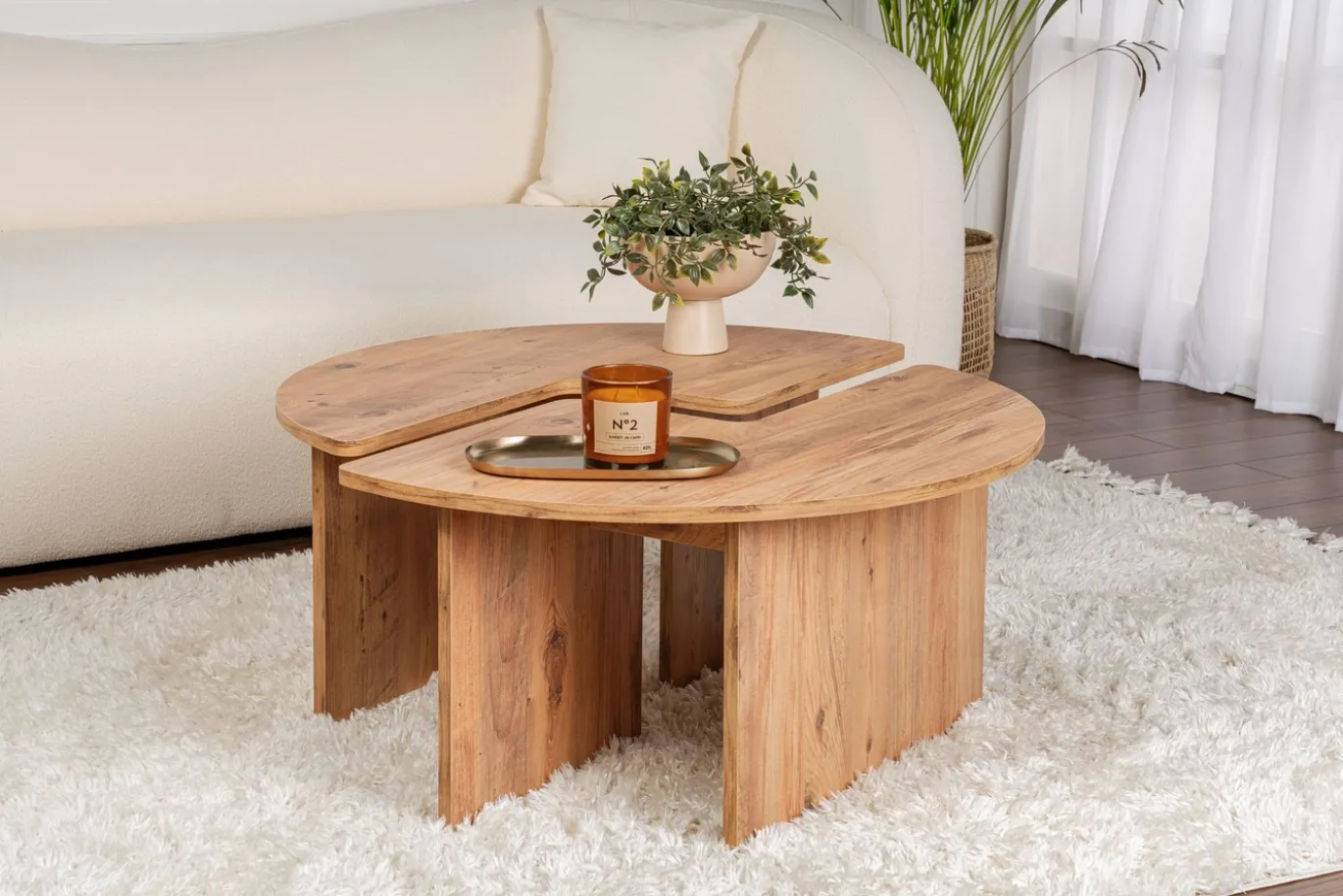 Salontafel Moira Bruin Set van 2