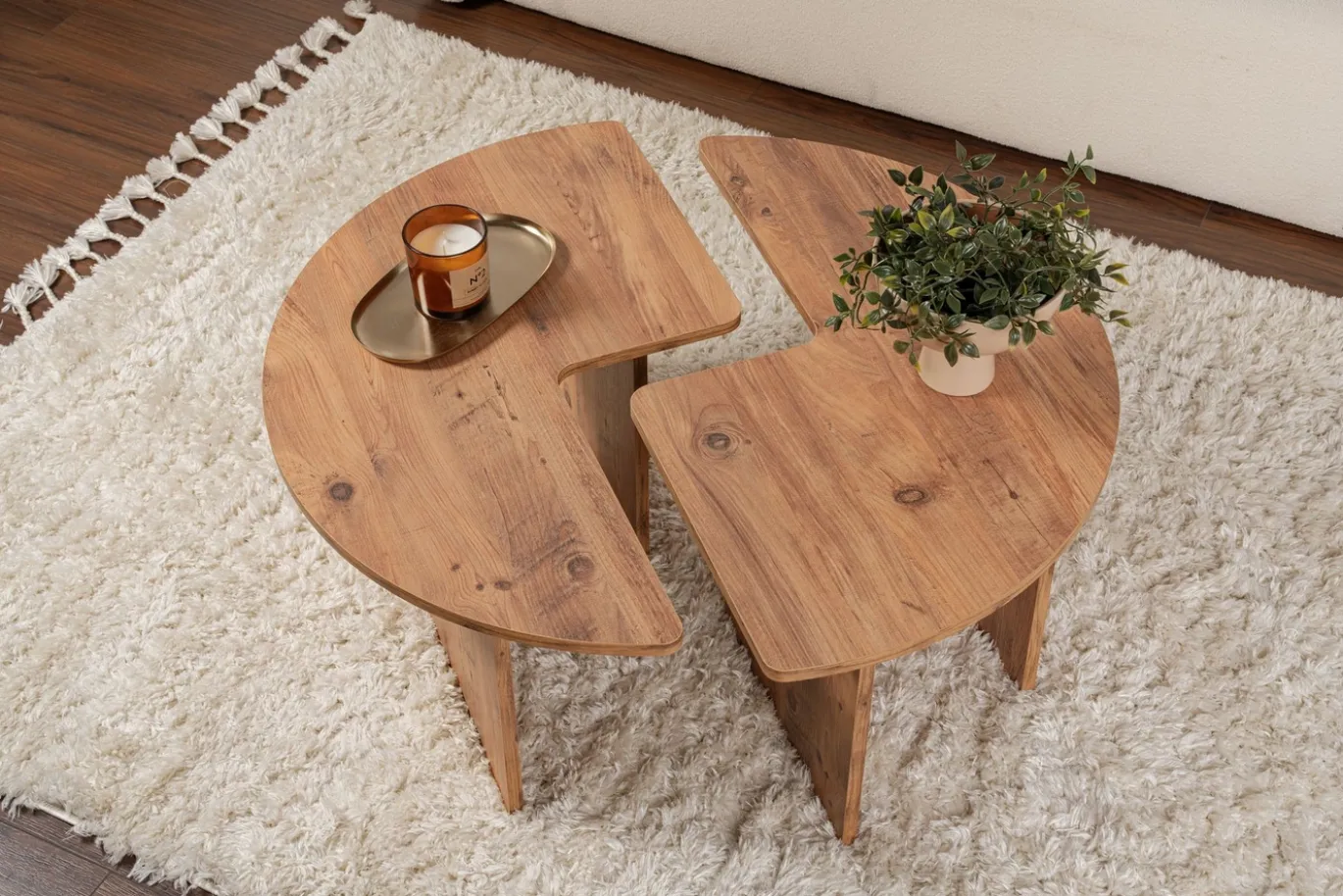 Salontafel Moira Bruin Set van 2