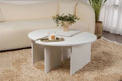 Salontafel Moira Effen Wit Set van 2