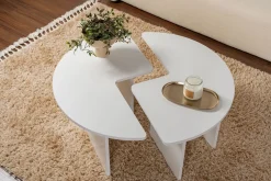 Salontafel Moira Effen Wit Set van 2
