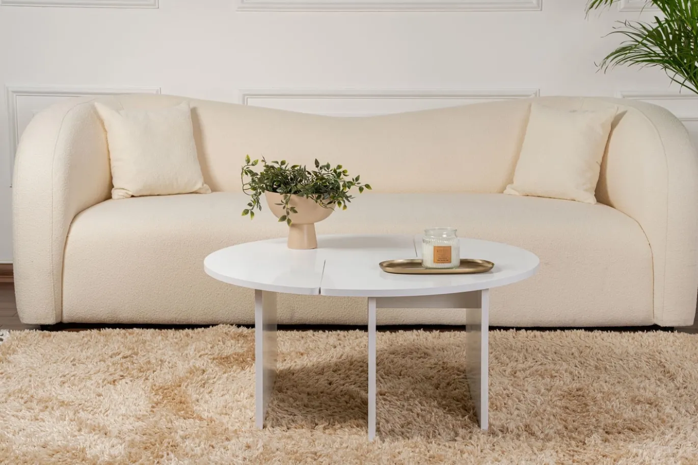 Salontafel Moira Effen Wit Set van 2