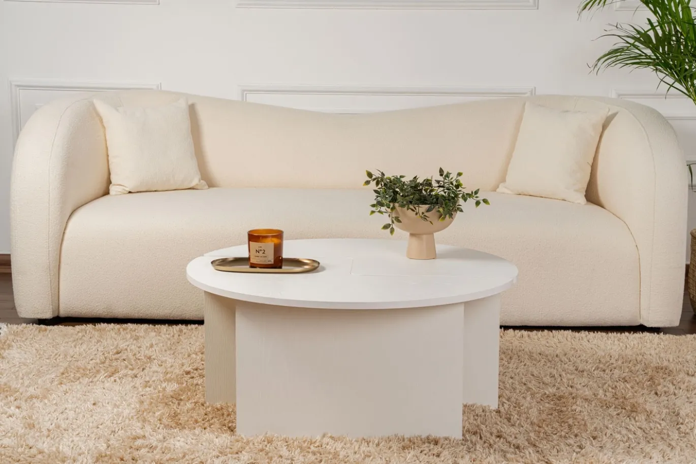 Salontafel Moira Hout Wit Set van 2
