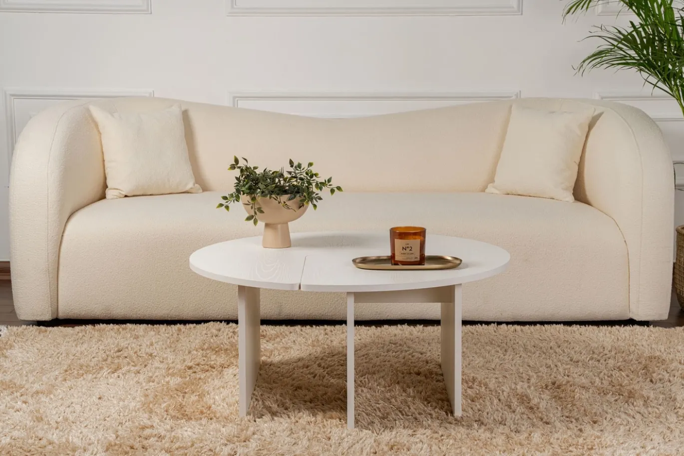Salontafel Moira Hout Wit Set van 2