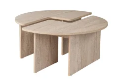 Salontafel Moira Travertinlook Set van 2