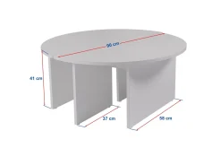 Salontafel Moira Travertinlook Set van 2