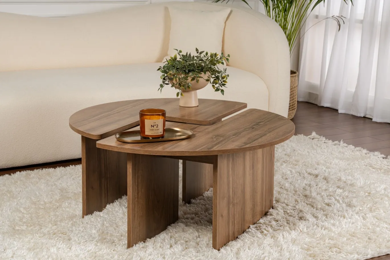 Salontafel Moira Walnoot Set van 2