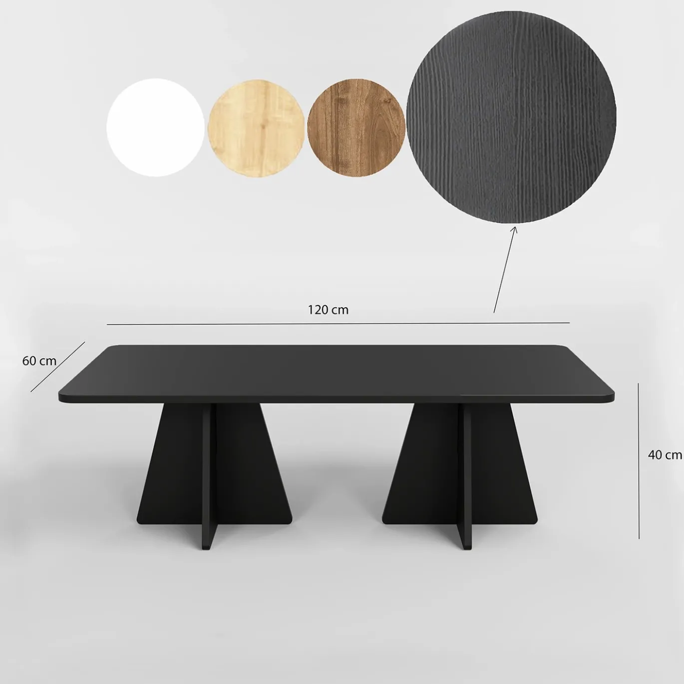 Salontafel Mushroom Melamine Zwart 120cm