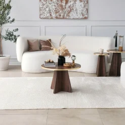 Salontafel Mushroom Walnoot/Goud
