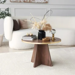 Salontafel Mushroom Walnoot/Goud