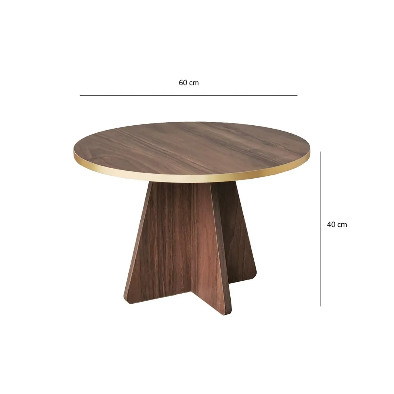 Salontafel Mushroom Walnoot/Goud