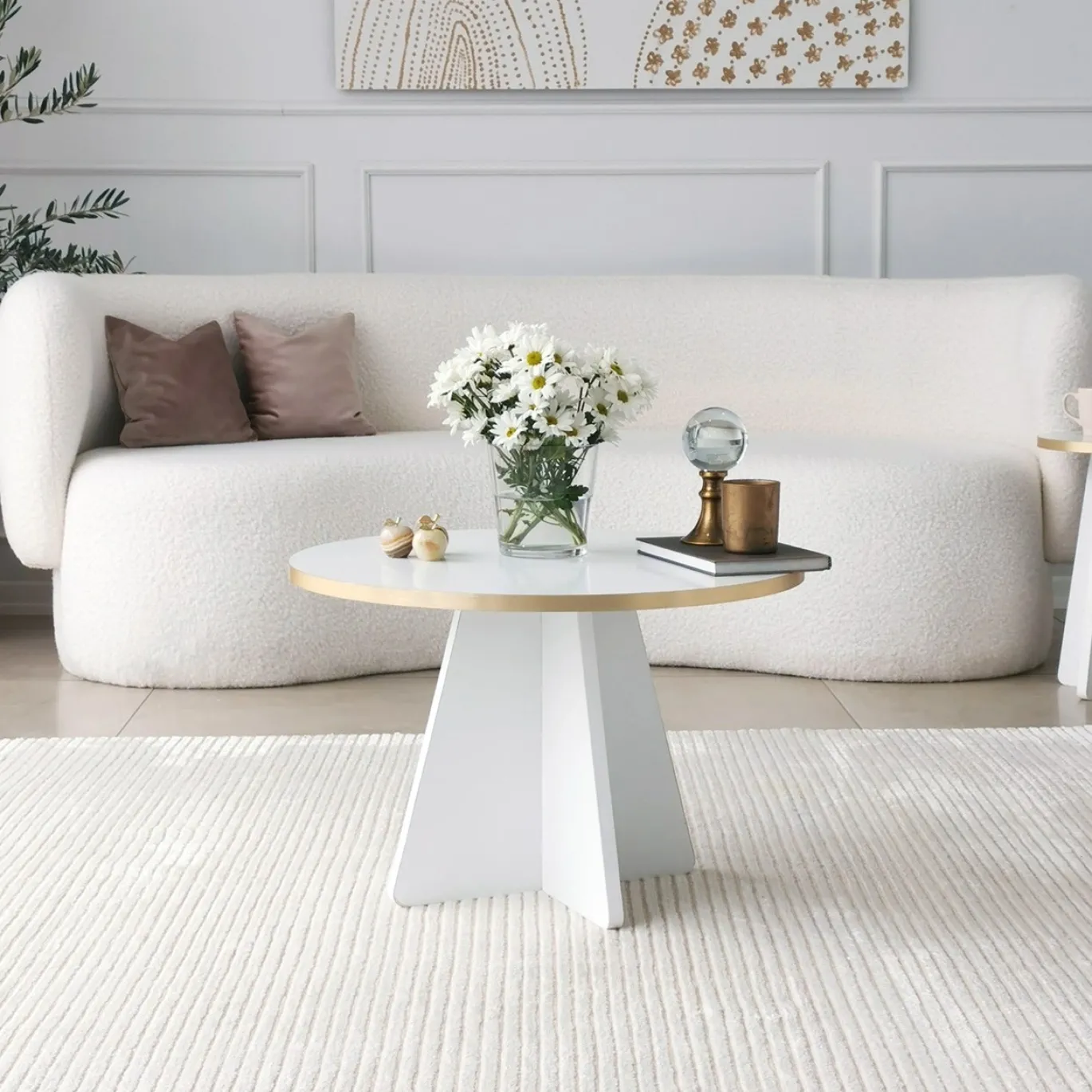 Salontafel Mushroom Wit/Goud