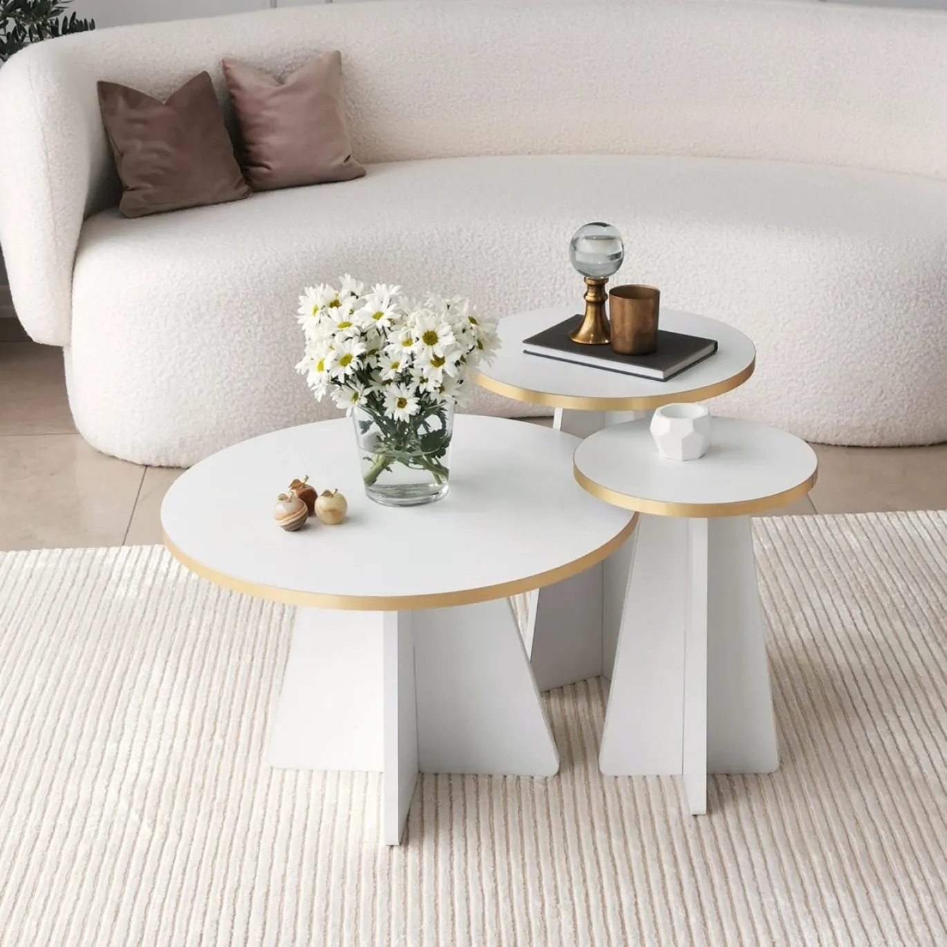 Salontafel Mushroom Wit/Goud