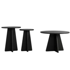 Salontafel Mushroom Zwart Set van 3