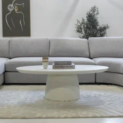 Salontafel Myrna Ovaal Wit 120cm - Giga Meubel
