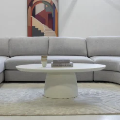 Salontafel Myrna Ovaal Wit 120cm - Giga Meubel