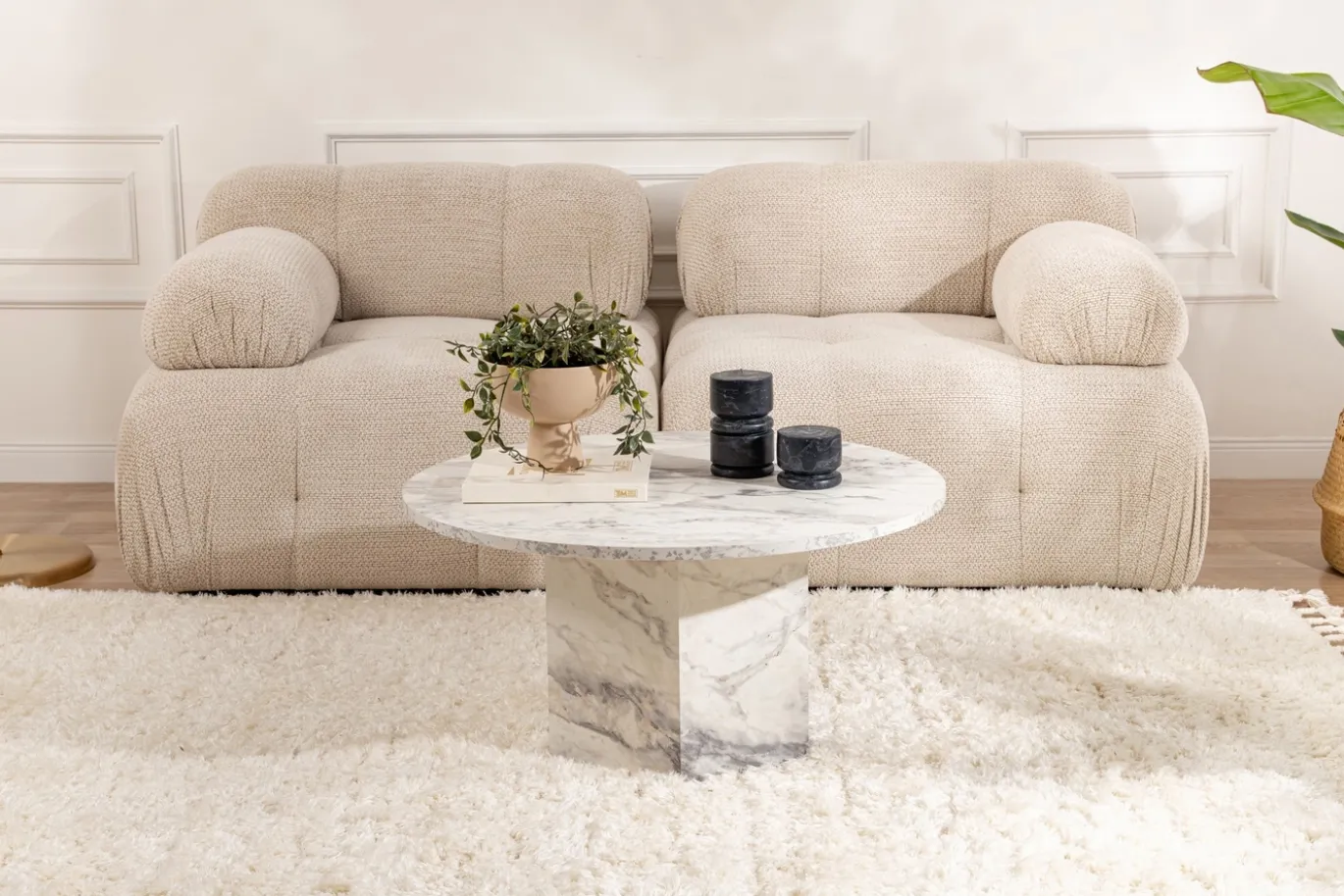 Salontafel Nova Freesia Marmerlook Ø80cm