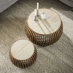 Salontafel Nuovo Curve Travertin Set van 2 - Giga Meubel