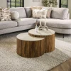 Salontafel Nuovo Halfrond Travertin Set van 2 - Giga Meubel