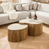 Salontafel Nuovo Niervormig Set van 2 Massief Mango Zand - Giga Meubel