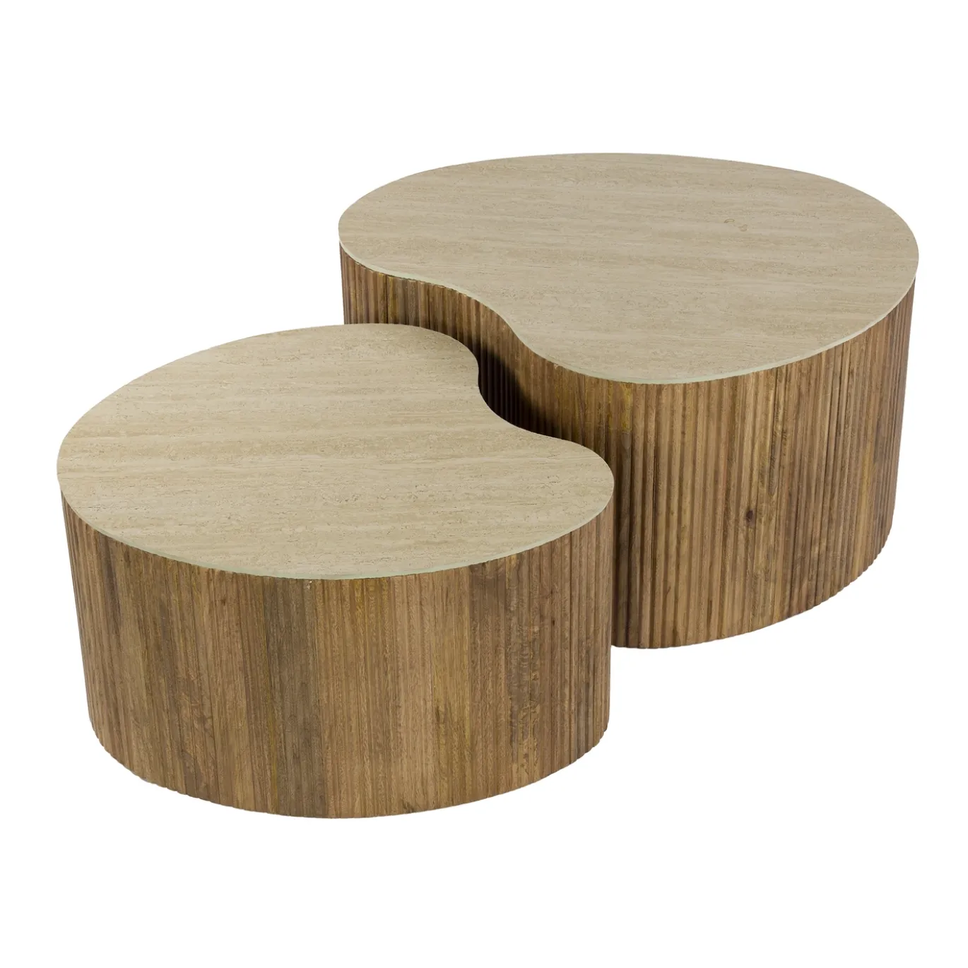 Salontafel Nuovo Niervormig Set van 2 Massief Mango Zand - Giga Meubel