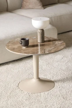 Salontafel Orin Keramiek Bruin Ø60cm - Giga Living