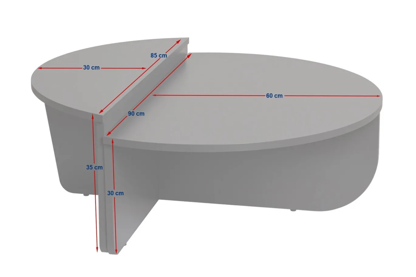 Salontafel Orion Grijs Ø90cm