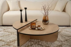 Salontafel Orion Naturel/Zwart Ø90cm