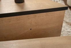 Salontafel Orion Naturel/Zwart Ø90cm
