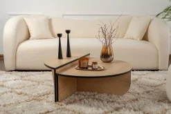 Salontafel Orion Naturel/Zwart Ø90cm
