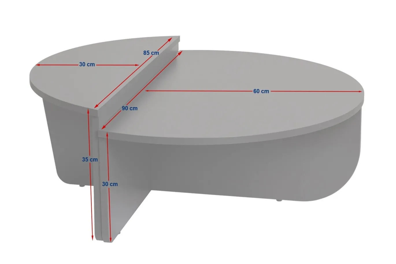 Salontafel Orion Naturel/Zwart Ø90cm