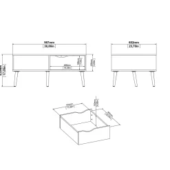 Salontafel Oslo Wit/Naturel - Giga Living