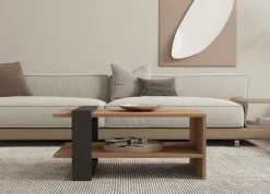 Salontafel Ova Bruin/Antraciet 80cm