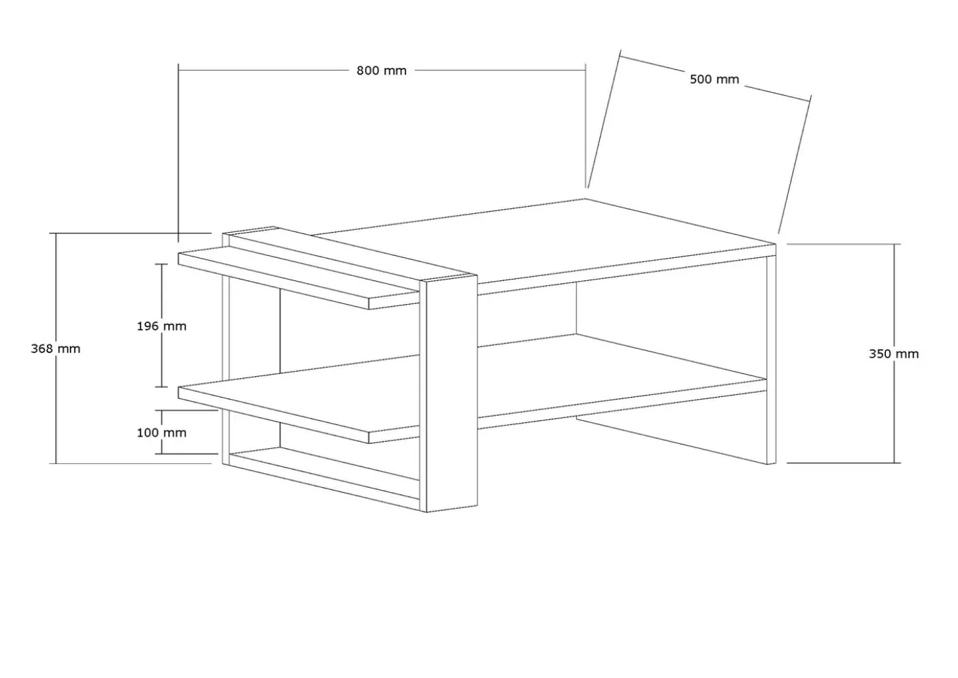 Salontafel Ova Bruin/Antraciet 80cm