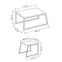 Salontafel Pal Naturel Set van 2