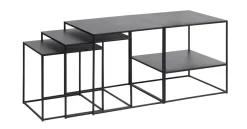Salontafel Pebble Zwart 50x50 cm - Giga Living