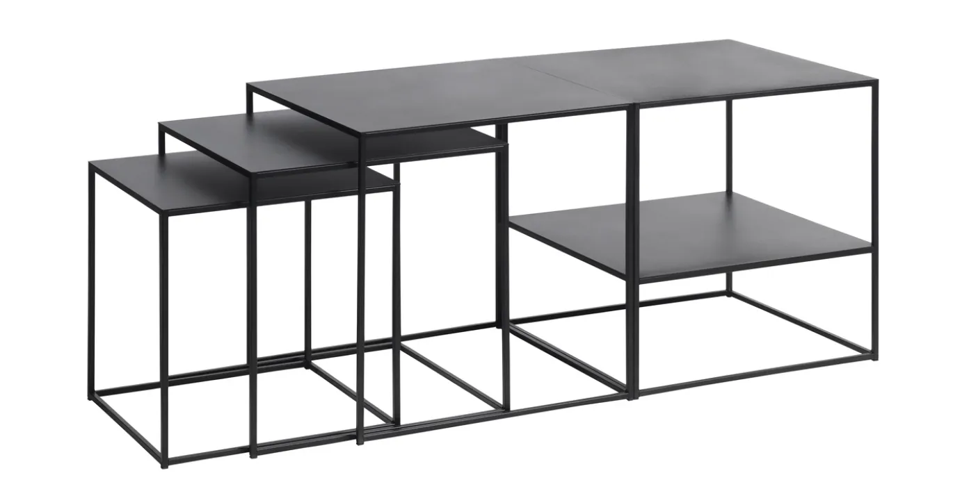 Salontafel Pebble Zwart 50x50 cm - Giga Living